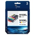 thumbnail image 1 of 910XL Ink Cartridge Compatible for HP910XL 910 Combo for HP OfficeJet Pro 8020 8024 8025 8028 8035 OfficeJet 8022 8010 8012 8014 8015 8018 Printer High Yield (2x Black, Cyan, Magenta, Yellow,5-Pack), 1 of 6