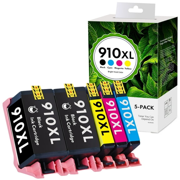 910XL Ink Cartridge Compatible for HP 910 Combo for OfficeJet 8022 OfficeJet Pro 8035 8028 8035 8020 Printer (5-Pack)