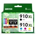 thumbnail image 1 of 910XL Ink Cartridge High Yield Compatible for HP 910 Combo for HP OfficeJet Pro 8020 8024 8025 8028 8035 OfficeJet 8022 8010 8012 8014 8015 8018 Printer (2 x Black, Cyan, Magenta, Yellow,5-Pack), 1 of 8