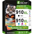 thumbnail image 1 of 910XL Ink Cartridges Compatible With HP 910 Ink Cartridges for 910 HP Ink for HP OfficeJet Pro 8025e 8015e 8022e 8028e 8035e 8025 8035 8020 8022 Printer (4-Pack), 1 of 9
