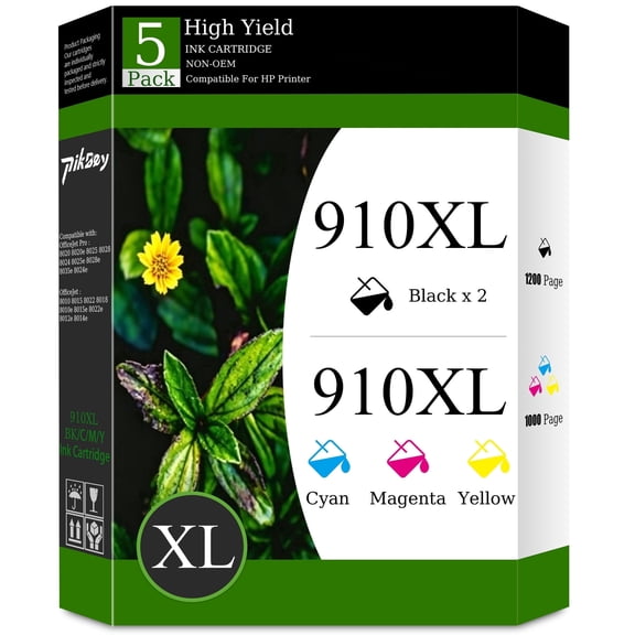 910XL Ink Cartridges Combo Pack Compatible for HP910XL 910 XL Ink Cartridges for OfficeJet 8022e 8020 Pro 8015e 8028e Printer Ink 910 (5 Pack)