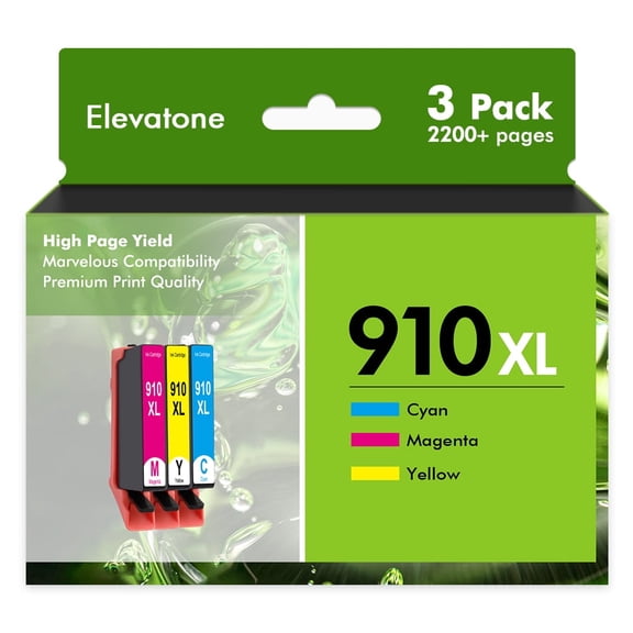 910XL Ink Cartridges Compatible for HP 910 910XL Combo Pack for OfficeJet Pro 8020 8025 8028 8035 8010 8022 8015 8018 Printer (3 Pack, Cyan, Magenta, Yellow)