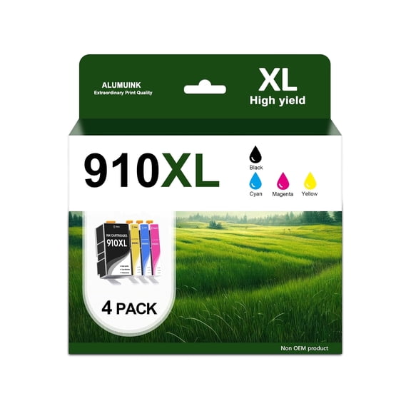 910XL Ink Cartridges Compatible for 910XL 910 Ink Cartridges Combo Pack OfficeJet 8010 8015 8018 8010e 8012e 8014e 8015e Printer (1BK/1C/1M/1Y, 4-Pack)