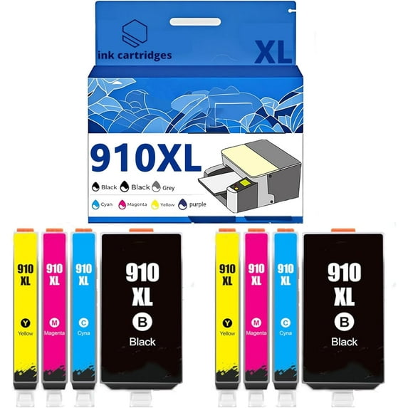 910XL Ink Cartridges Compatible for HP 8010 8020 8030 8024 8025 Inkjet Printers, Leak-Proof Design Crisp Printing