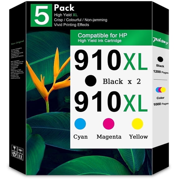 910 XL Ink Cartridge 5 Pack Compatible for HP 910XL Combo Pack Ink Cartridges for OfficeJet 8020 8015e Pro 8025e 8020e Printers