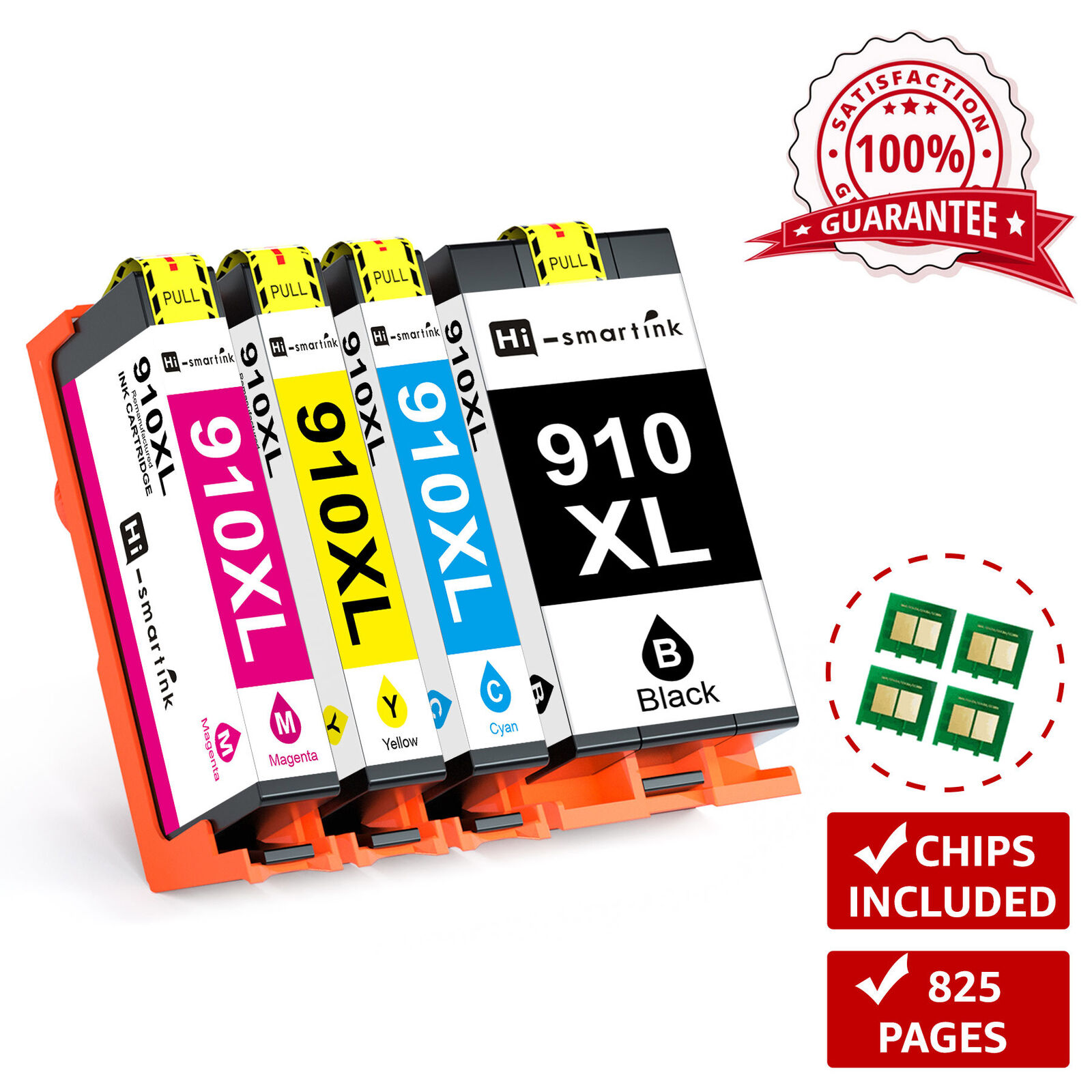 4 Cartucce 910XL Compatibili HP OfficeJet Pro 8020 8025 8035 - Nero E Colore, 3 Anni Garanzia - 4