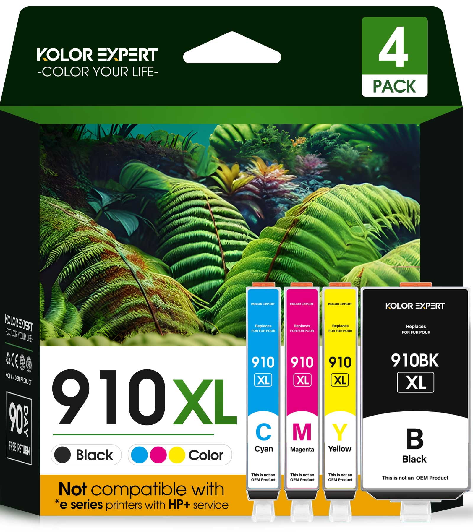 910xl Ink Cartridges Compatible for HP 910 910 XL Ink for OfficeJet Pro 8025 8022 8020 OfficeJet 8022 8010 8015 Printers (Black Cyan Magenta Yellow, 4-Pack)