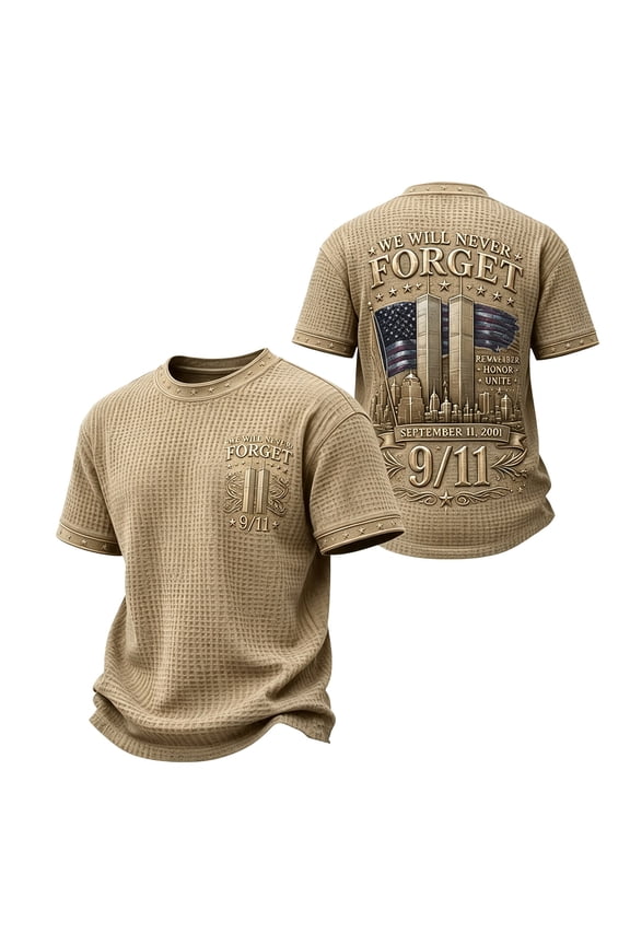 911 25th Anniversary Tshirt Hope Honor Courage Printed T Shirts for Man | 9 11 Shirt Never Forget Printed Crew neck Tshirt Faith Courage Vintage Hope 25th Anniversary 9/11 Shirt Khaki,L