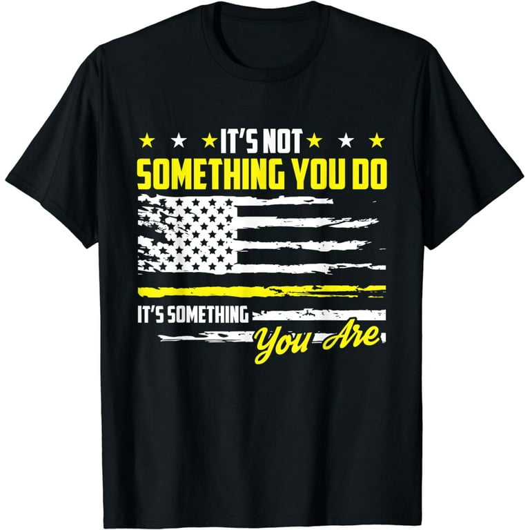 American Flag 911 Dispatcher T-Shirt Gold Line Usa Flag American Flag 911 Dispatcher T-Shirt Gold Line Usa Flag