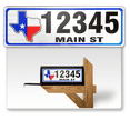 thumbnail image 1 of 911 Customized Horizontal Mailbox Address Numbers Sticker Outdoor/Indoor, 2 Pack Super Reflective Easy Peel and Stick Numbers/Letters Vinyl Stickers (3x10", White Texas), 1 of 7