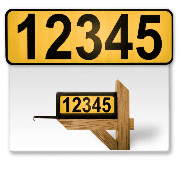 911 Customized Horizontal Mailbox Address Numbers Sticker Outdoor/Indoor, 2 Pack Super Reflective Easy Peel and Stick Numbers/Letters Vinyl Stickers (4x15", Gold)