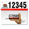 thumbnail image 1 of 911 Customized Horizontal Mailbox Address Numbers Sticker Outdoor/Indoor, 2 Pack Super Reflective Easy Peel and Stick Numbers/Letters Vinyl Stickers (4x15", California Republic), 1 of 7