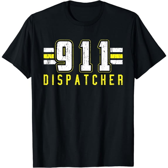 911 Dispatcher Emergency Dispatch Operator Thin Gold Line T-Shirt