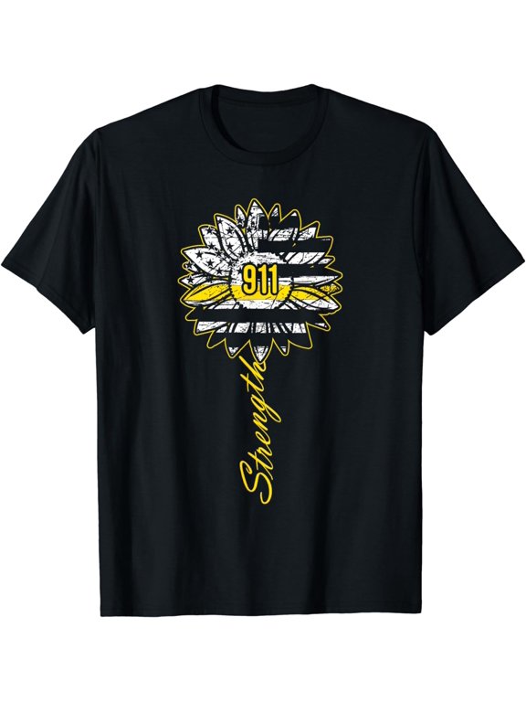 911 Dispatcher Strength - USA Flag Emergency Call Responder T-Shirt