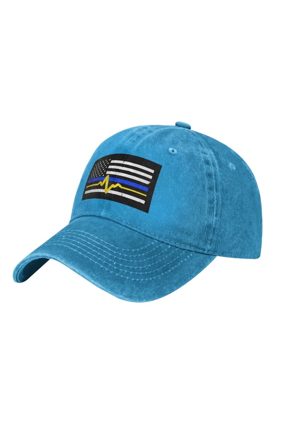 911 Dispatcher - Thin Blue Gold Line Flag Adult Adjustable Classic Washed Casquette Cap Hat Baseball Cap For Man For Woman