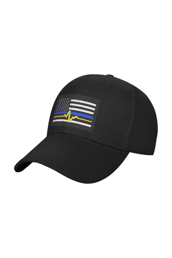 911 Dispatcher - Thin Blue Gold Line Flag Sandwich Cap Unisex Adjustable Adult Baseball Caps Casquette Hats Flat Cap