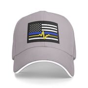 911 Dispatcher - Thin Blue Gold Line Flag Unisex Adult Baseball Caps Adjustable Casquette Dad Hat Sandwich Cap Outdoors Headwear