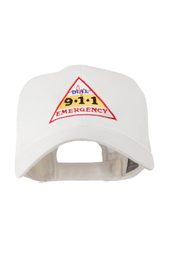 911 Emergency Logo Embroidery Cap - White OSFM