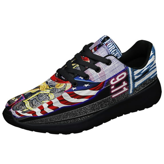 911 Never Forget 911 Firefighter Shoes Sneakers Black Size 3.5
