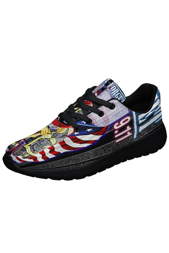 911 Never Forget 911 Firefighter Shoes Sneakers Black Size 3.5
