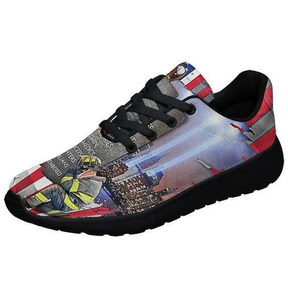 911 Patriot Day Never Forget Time Changes The Heart But The Heart Never Forgets Shoes Sneakers Black Size 9