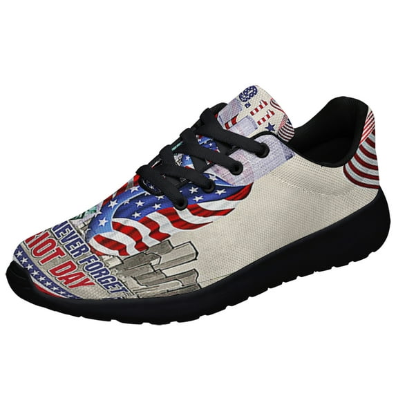 911 Patriot Day We Will Never Forget Twin Tower Memorial Shoes Sneakers Black Size 7.5