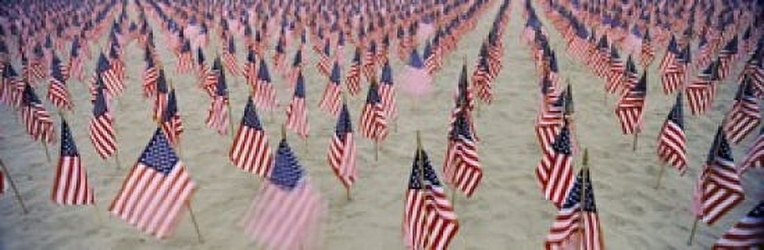 911 tribute flags Pepperdine University Malibu California USA Canvas Art - Panoramic Images (18 x 6)