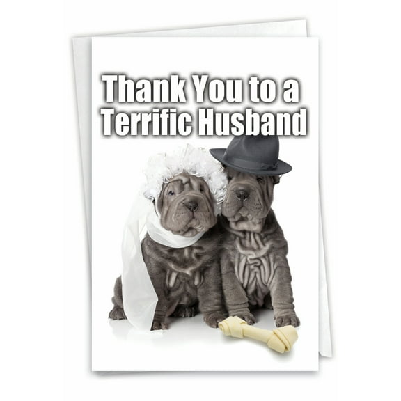9110 Funny Thank You Card ' To A Terrific Husband Humor ' with Envelope by NobleWorks