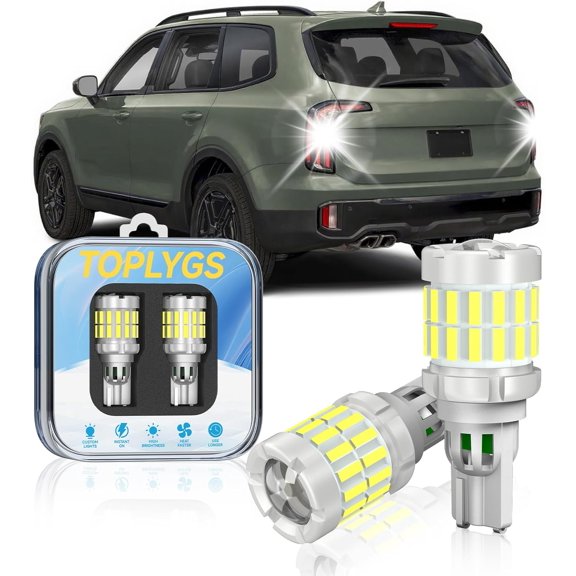 912 921 Bulb Fit For Kia 2020-2025 Telluride Reverse Light Bulb, 6000K White, Super Bright OEM T15 LED Bulb Replacement, 360 Illumination with Projector, Pack of 2