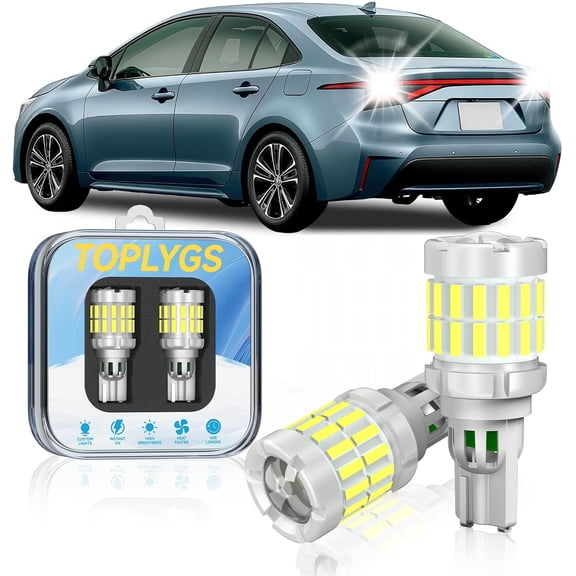 912 921 Bulb Fit For Toyota 1998-2024 Corolla Reverse Light Bulb, 6000K Cool White, Super Bright OEM T15 LED Bulb Replacement, 360 Illumination with HD Projector, Pack of 2