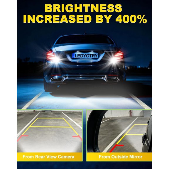 912 921 LED Bulb for Backup Light Reverse Lights, 400% Super Bright 6000K White Canbus Error Free T15 906 922 W16W led reverse light bulb, Plug and Play (Pack of 2)