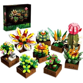 913 Piece Succulents Plants Building Set-9 In1 Artificial Plant Decor Building Set,Flower Botanical Bonsai Building Set,Gift for Mother's Day or Valentines Day Gifts