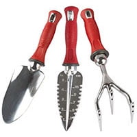 Garden Weasel 3-Piece Hand Tool Set with Trowel, Transplanter, and Cultivator