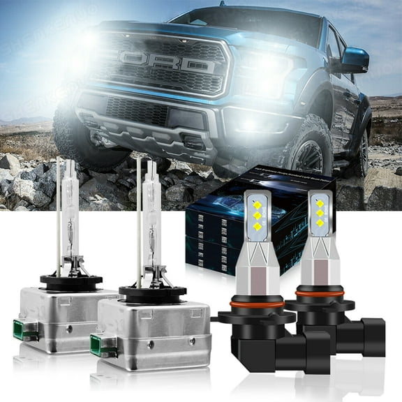 9145 D3S Xenon bulbs for 2013-14 Ford F-150 LED Headlights High Low Beam 4pc