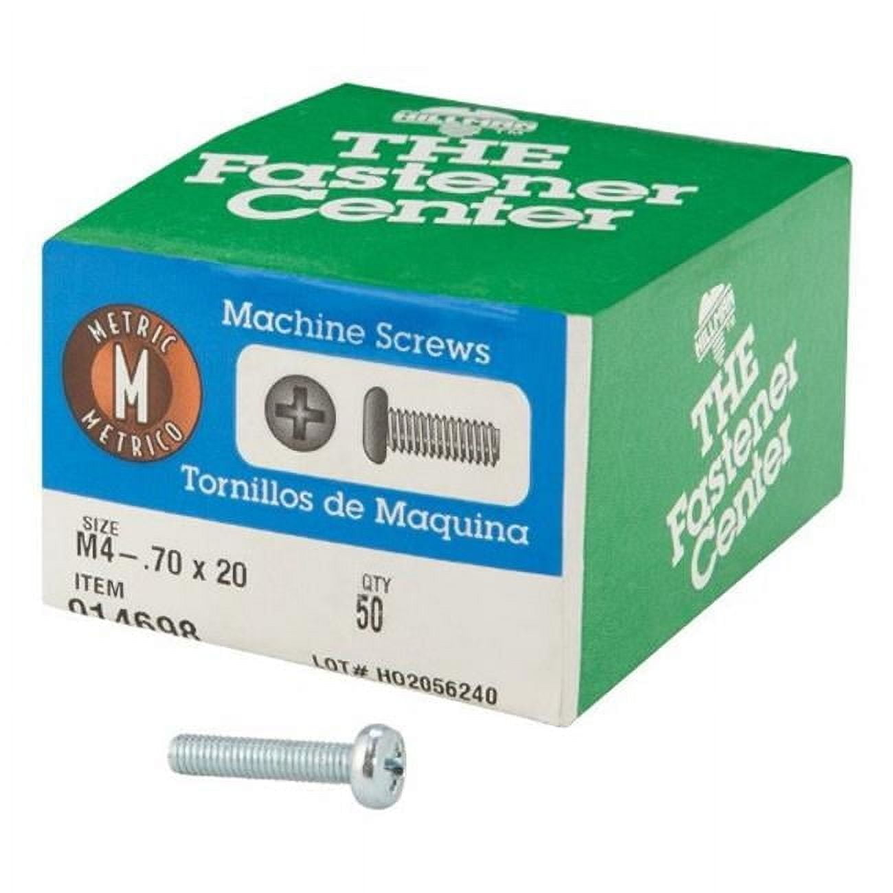 914698 0.70 x 20 in. M4 Zinc Plated Phillips Pan Head Machine Screw