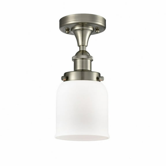 916-1C-SN-G51-Innovations Lighting-Bell - 1 Light Semi-Flush Mount In Industrial Style-11 Inches Tall and 5 Inches Wide-Brushed Satin Nickel