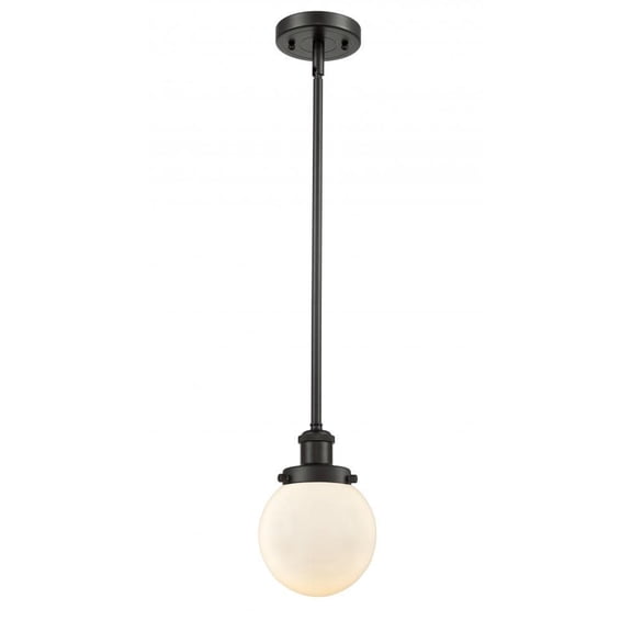 916-1S-OB-G201-6-LED-Innovations Lighting-Beacon-3.5W 1 LED Pendant in Modern Contempo Style-6 Inches Wide by 9 Inches High   Oil Rubbed Bronze Finish