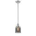 thumbnail image 1 of 916-1S-PC-G53 Innovations Lighting Bell - 1 Light Stem Hung Mini Pendant In Industrial Style-10 Inches Tall and 5 Inches Wide-Polished Chrome, 1 of 5