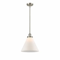 916-1S-SN-G41-L-Innovations Lighting-Cone - 1 Light Stem Hung Mini Pendant In Industrial Style-10 Inches Tall and 12 Inches Wide-Brushed Satin Nickel