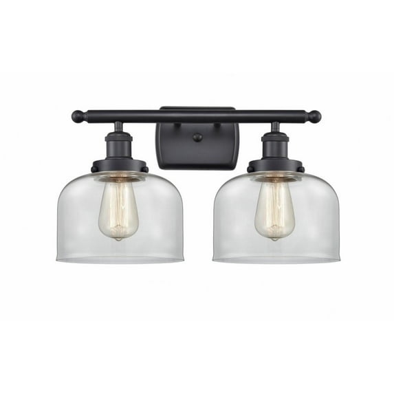 916-2W-BK-G72-LED-Innovations Lighting-Bell - 7W 2 LED Bath Vanity In Industrial Style-11 Inches Tall and 18 Inches Wide