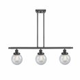 thumbnail image 1 of 916-3I-BK-G204-6-Innovations Lighting-Beacon - 3 Light Stem Hung Island In Modern Style-10 Inches Tall and 36 Inches Wide-Matte Black Finish-Seedy, 1 of 2