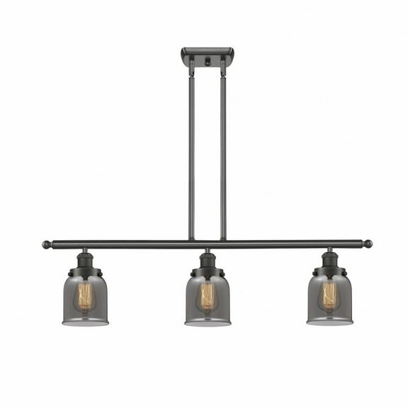 916-3I-OB-G53-Innovations Lighting-Bell - 3 Light Stem Hung Island In Industrial Style-10 Inches Tall and 36 Inches Wide-Oil Rubbed Bronze