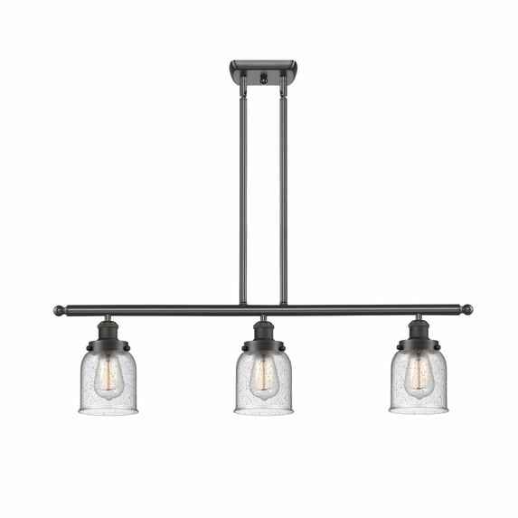 916-3I-OB-G54-Innovations Lighting-Bell - 3 Light Stem Hung Island In Industrial Style-10 Inches Tall and 36 Inches Wide-Oil Rubbed Bronze