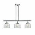 thumbnail image 1 of 916-3I-PC-G72-Innovations Lighting-Bell - 3 Light Stem Hung Island In Industrial Style-11 Inches Tall and 36 Inches Wide-Polished Chrome Finish-Clear, 1 of 2
