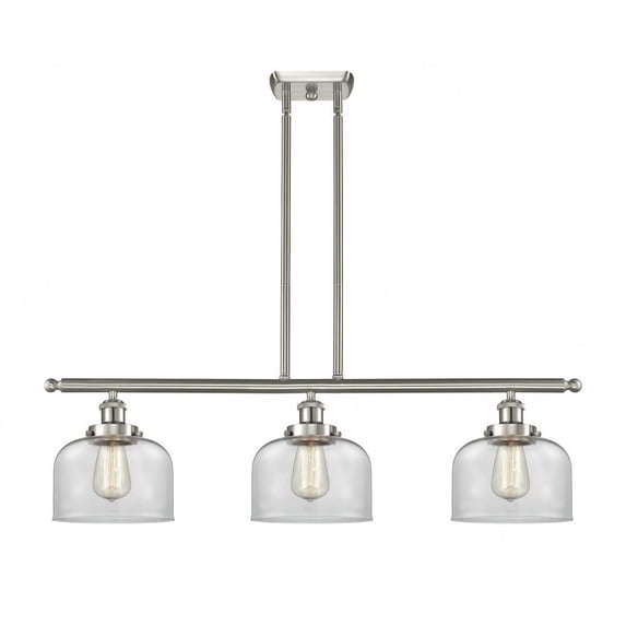 916-3I-SN-G72-LED-Innovations Lighting-Large Bell-10.5W 3 LED Island in Industrial Style-36 Inches Wide by 11 Inches High Brushed Satin Nickel