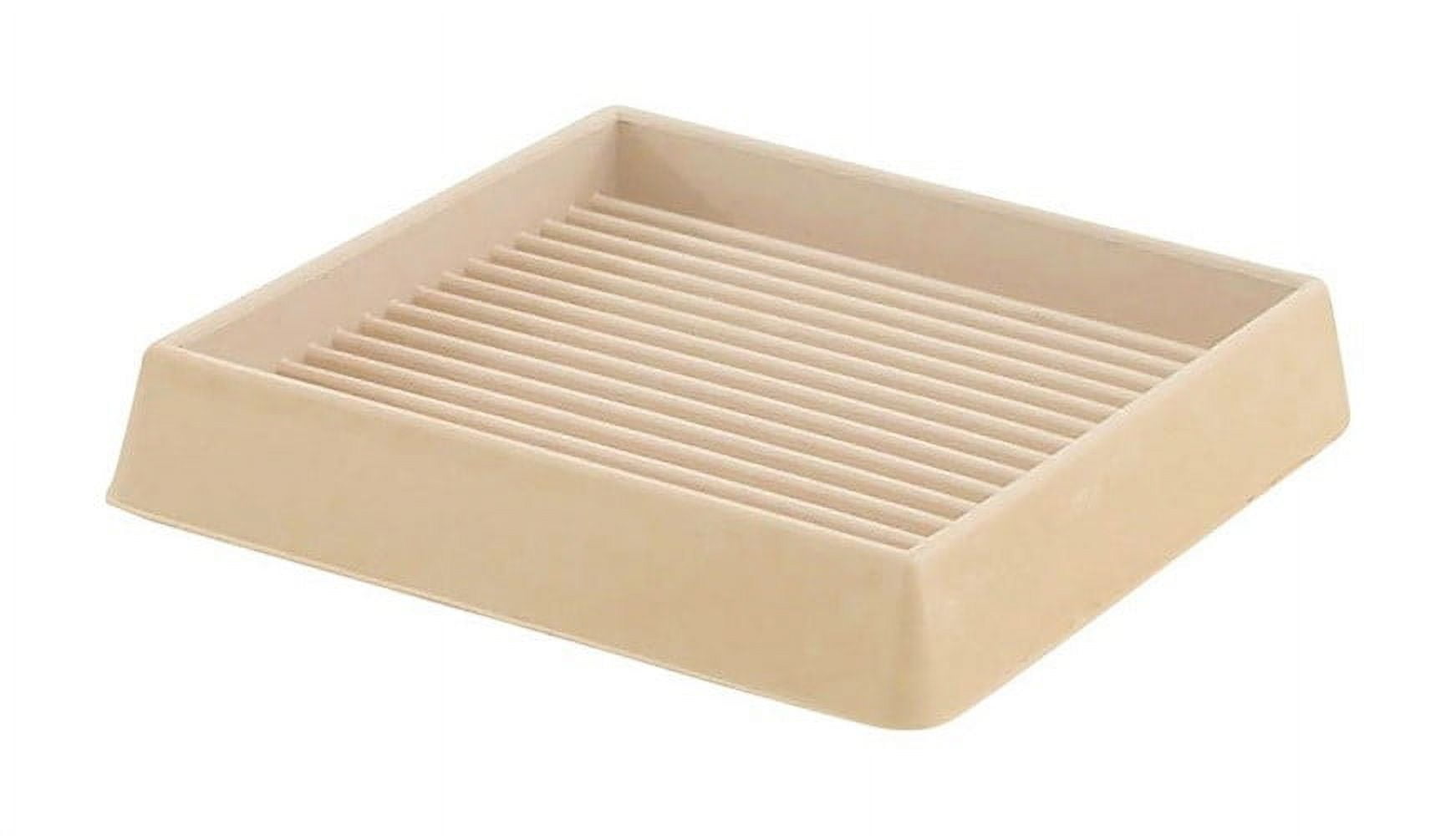 3.5 inch Off-White Square Rubber Floor Protector Furniture Cups