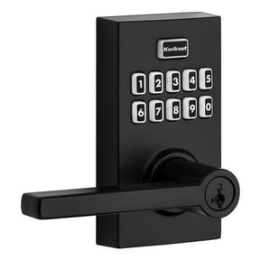 917 SmartCode Contemporary Electronic Residential Lever featuring SmartKey Security in Matte Black