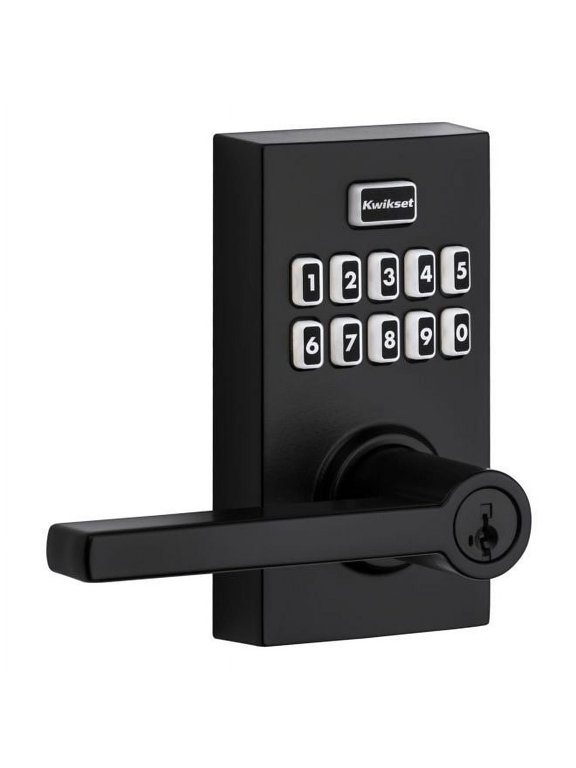 917 SmartCode Contemporary Electronic Residential Lever featuring SmartKey Security in Matte Black