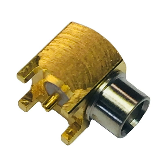 919-NM119J-51A Connector MCX RCP 0Hz to 6GHz 50Ohm Solder RA Thru-Hole Gold