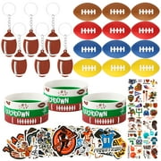 91Pcs Football Party Favors Supplies, Football Silicone Wristband Mini Foam Stress Balls Keychain Tattoos Stickers, Pinata Goodie Bag Fillers Football Birthday Party Gift for Kids Boys